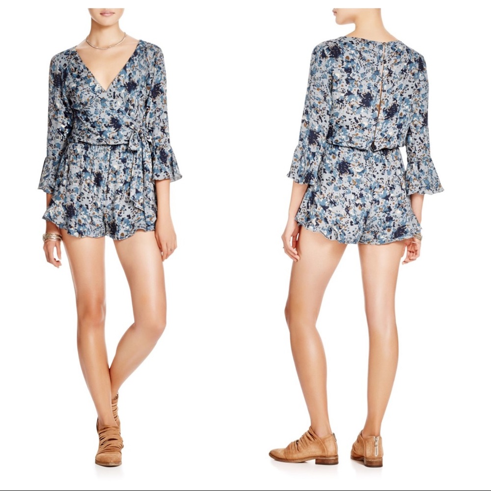 Free People All The Right Ruffles Print Romper